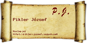Pikler József névjegykártya